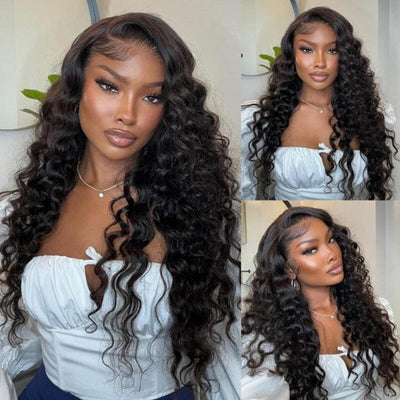 QT Hair Loose Deep Wave 13x4 HD Transparent Lace Frontal Wig Raw Virgin Human Hair ｜QT Hair