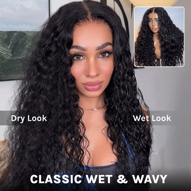 QT Hair Pre Cut 7x5 Lace Closure Wig Water Wave Virgin Human Hair Flash Sale