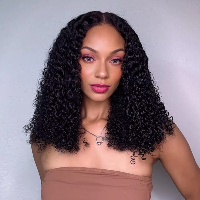 QT SDD New Pixie Curly Lace Frontal Wig Pre Plucked Super Double Drawn Human Hair