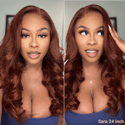 Reddish Brown Color Body Wave 4x4 5x5 Lace Closure Wigs QT Human Hair ｜QT Hair