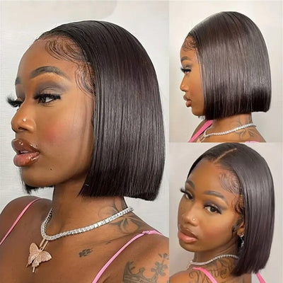2 Wigs $159 Glueless Pre Cut Body Wave Lace Wig with Bone Straight Bob Wig Human Hair