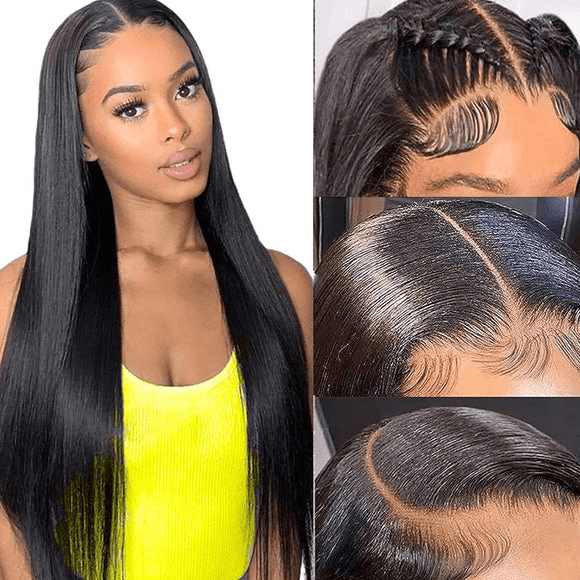 Straight 13x6 Transparent Lace Frontal Wigs Deep Part QT Virgin Human Hair ｜QT Hair