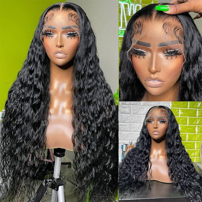 Water Wave 13x6 HD Lace Frontal Wigs Glueless Wet and Wavy Human Hair ｜QT Hair