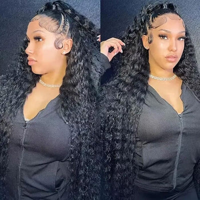 Water Wave HD Transparent Lace Frontal Wigs Human Hair Pre-Plucked Natural Hairline ｜QT Hair