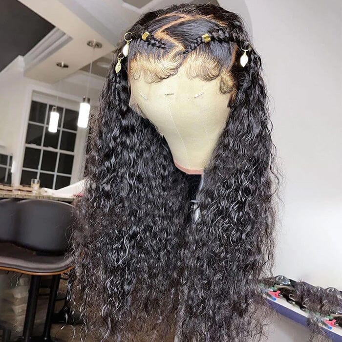 Water Wave HD Transparent Lace Frontal Wigs Human Hair Pre-Plucked Natural Hairline ｜QT Hair