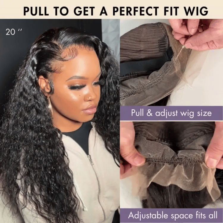Water Wave Invisi Strap Snug Fit 360 Transparent Lace Frontal Wig Virgin Human Hair