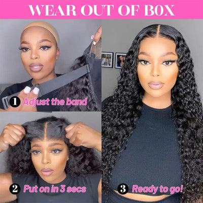 Wear Go 7x4.5 Lace Wig Glueless Pre Cut Water Wave Virgin Human Hair ｜QT Hair