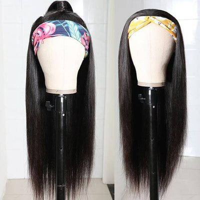 QTHAIR 14A Long Straight Headband Human Hair Wig 150% 180% 200% Density - QT Hair