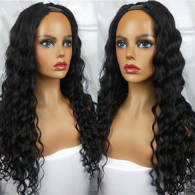 QTHAIR 14A U Part Wig Loose Deep Wave Human Hair Wigs For Black Women 2x4 Left Part Wigs - QT Hair