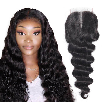 QT Peruvian Loose Deep Wave 4x4 Lace Closure 100% Virgin Unprocessed Human Hair Closure with Baby Hair - QT Hair