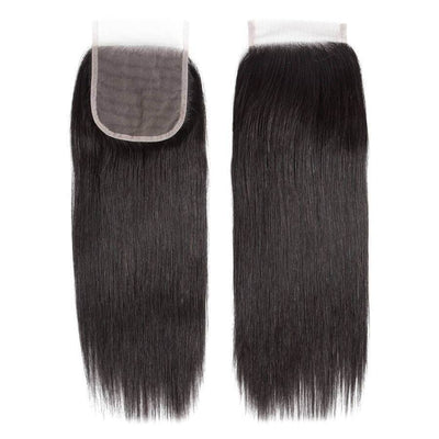 QT Hair HD Lace Closure 4X4 Straight Unprocessed Virgin Human Hair Transparent Lace Closure Free Part - QT Hair