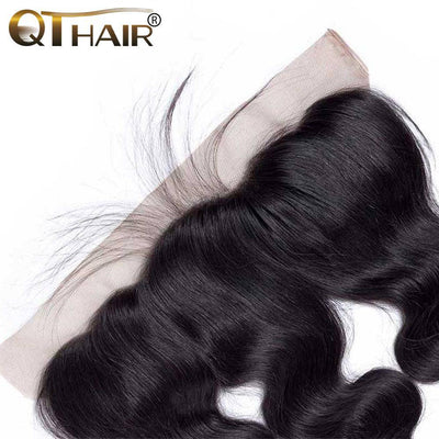 QT Indian Body Wave Hair 100% Human Hair 3 Bundles With Lace Frontal - QT Hair