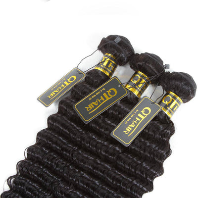 QT 3 Bundles Virgin Hair Malaysian Deep Wave Hair Weaving Real Human Hair - QT Hair