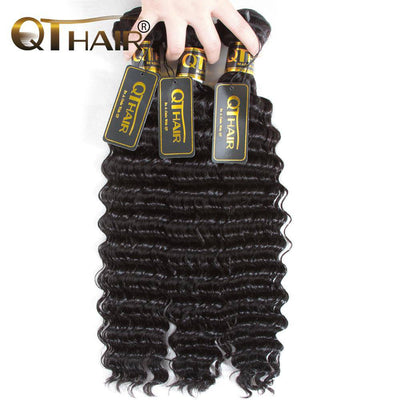 QT Indian Virgin Deep Wave Hair 3 Bundles Human Hair - QT Hair