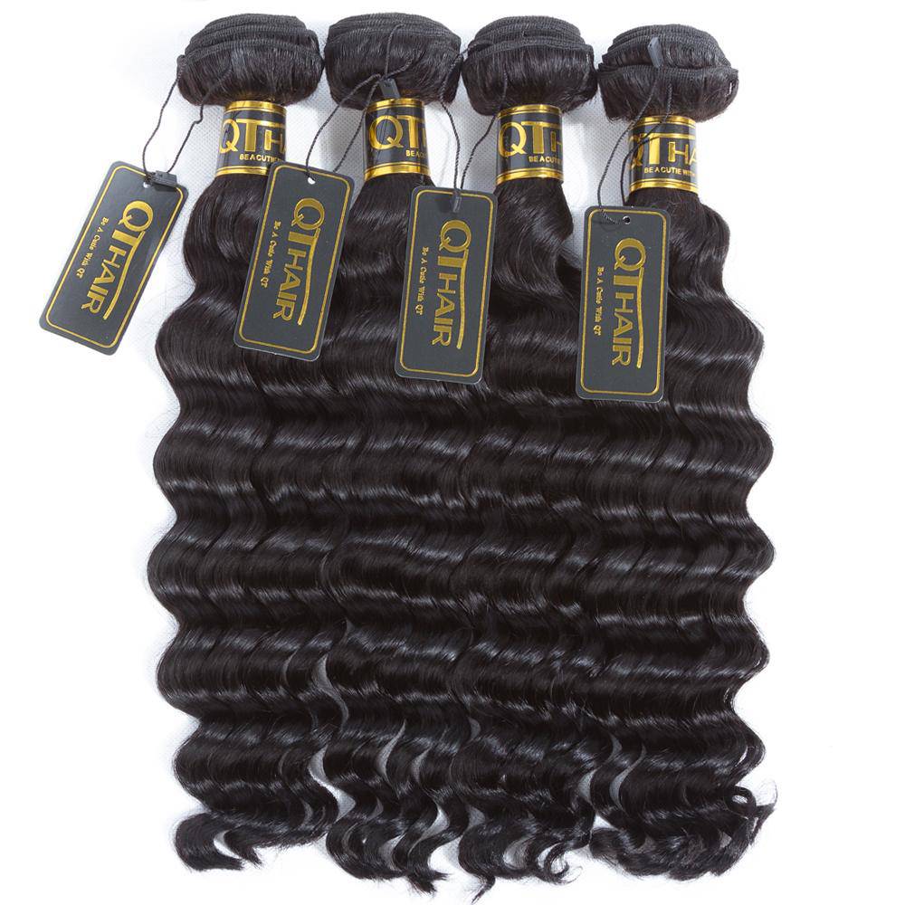 QT 4 Bundles Unprocessed Loose Deep Wave Malayisan  Virgin Hair - QT Hair