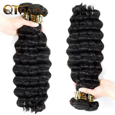 QT Peruvian Virgin Peruvian Loose Deep Wave Hair 4Bundles Weaves - QT Hair