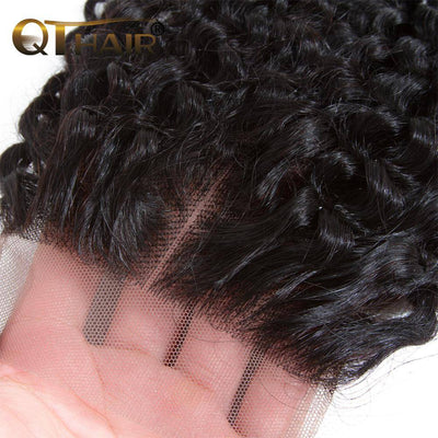 QT Indian 3Bundles Curly Hair With Lace Closure Best Hair Extensions - QT Hair