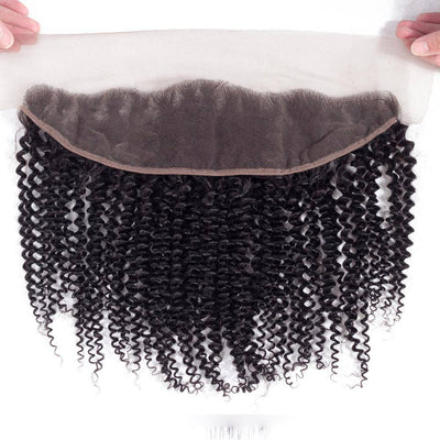 QT Indian Curly Hair Lace Frontal Closure 13*4 With 3Bundles - QT Hair