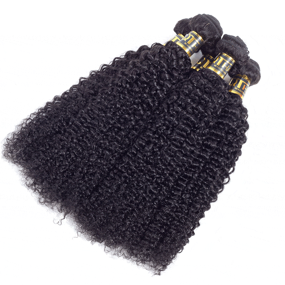 QT Indian Curly Hair Lace Frontal Closure 13*4 With 3Bundles - QT Hair