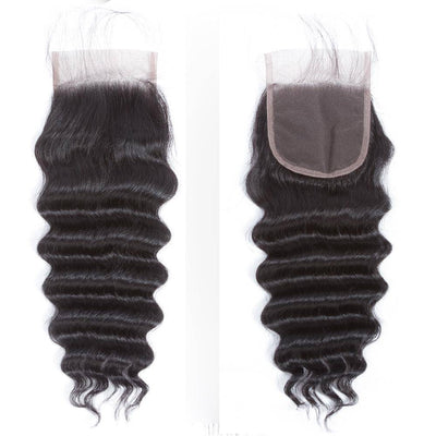 QT Indian Loose Deep Wave Human Hair 4Bundles With 4x4 Lace Closure - QT Hair