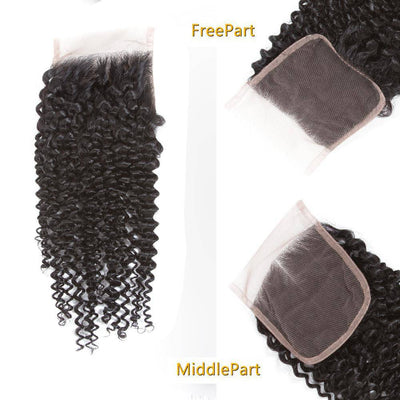 QT Brazilian 1PC Unprocessed 4*4 Curly Closure 100% Virgin Human Hair - QT Hair