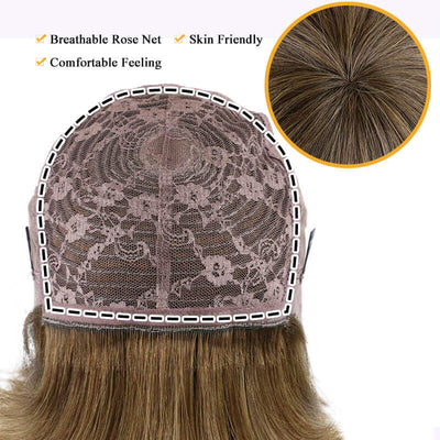 14A Short Wavy Curly P4 Bob With Bangs Wigs Brazilian Straight Human Hair Brown Hair No Lace Full Machine Made Supernova Hair ｜QT Hair