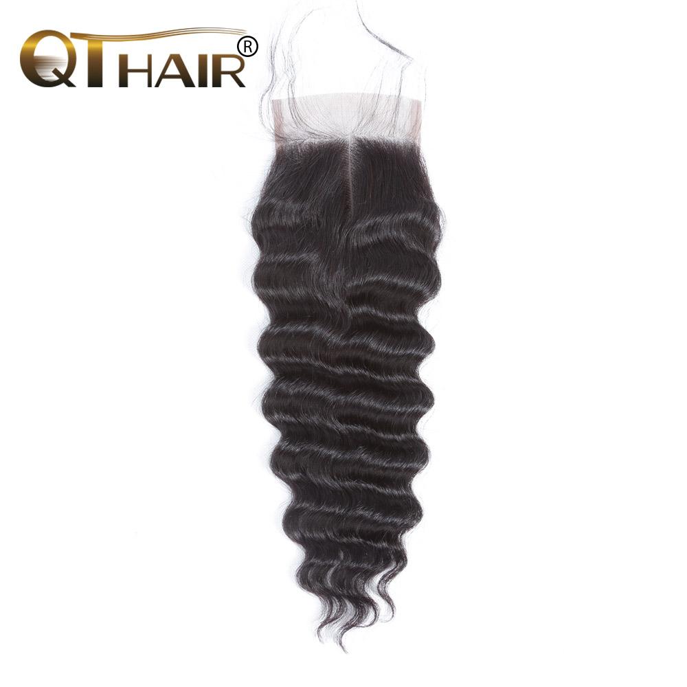 QT Hair Loose Deep Wave Bundles with Closure Indian Hair Bundles with Closure Remy 100% Human Hair Bundles with Closure - QT Hair