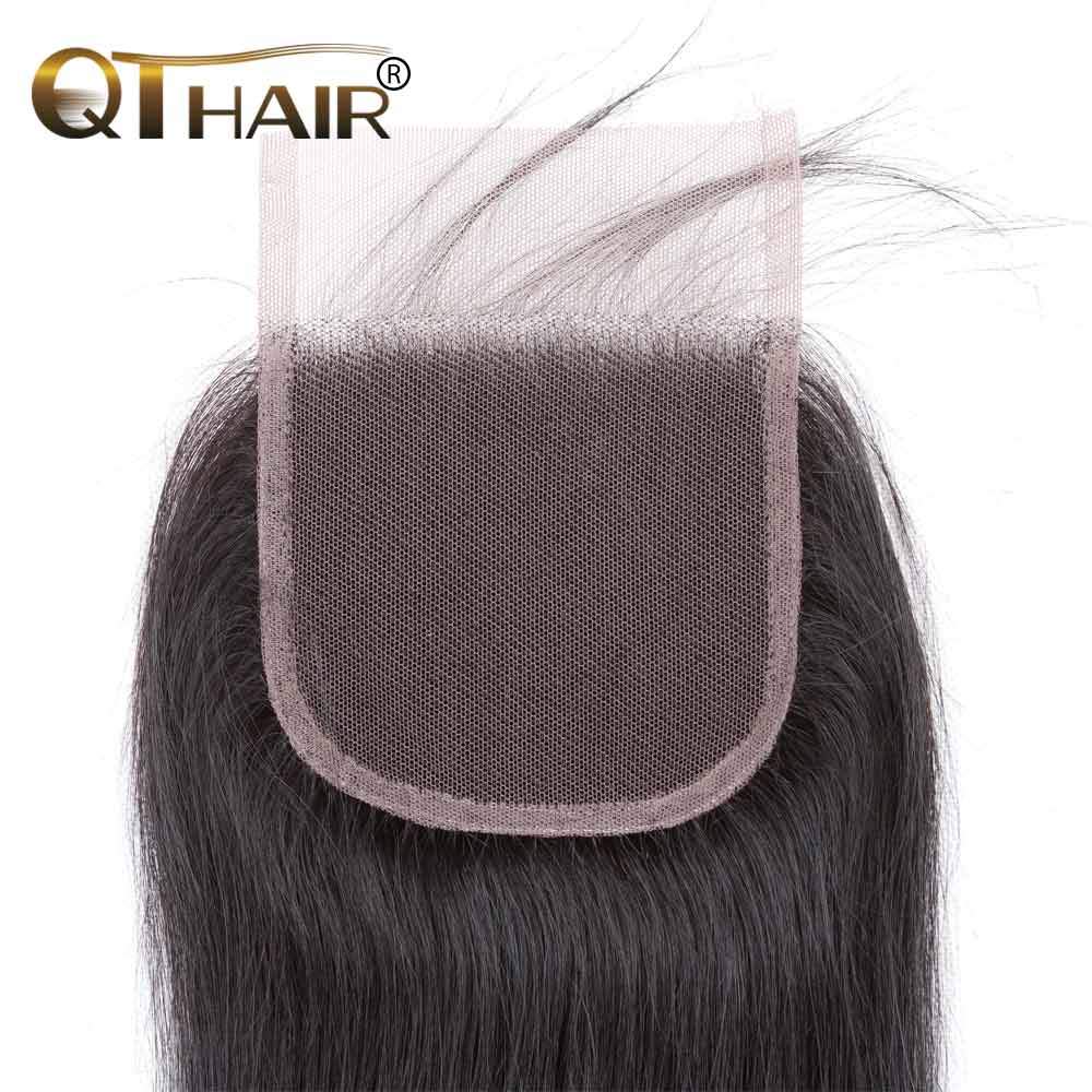 QT Malaysian Best Straight Hair 4*4 Lace Closure With Baby Hair - QT Hair