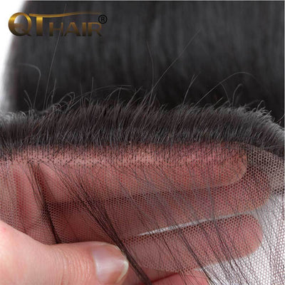 QT Malaysian Best Straight Hair 4*4 Lace Closure With Baby Hair - QT Hair