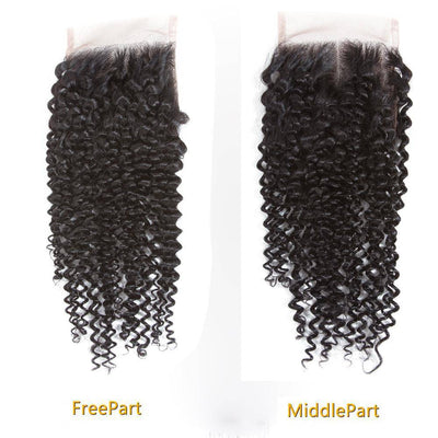 QT Malaysian Virgin Curly Lace Closure Free Part Middle Part Three Part On Sale - QT Hair