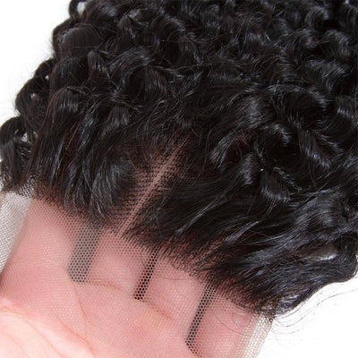 QT Malaysian Virgin Curly Lace Closure Free Part Middle Part Three Part On Sale - QT Hair
