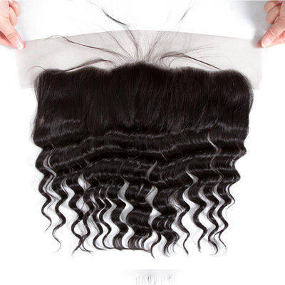 QT Malaysian Loose Deep 13x4 Lace Frontal 100% Remy Human Hair Closure - QT Hair