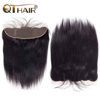 QT Hair Peruvian Straight Closure 13x4 Lace Frontal 100% 100% Unprocessed Virgin Human Hair - QT Hair