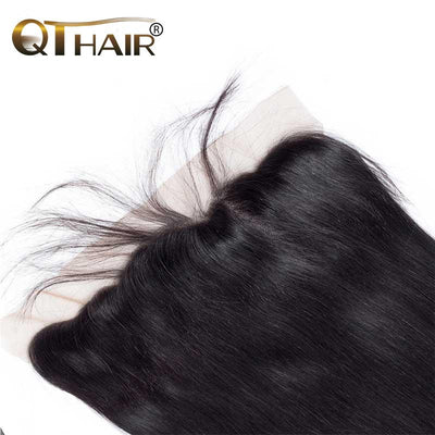 QT Hair Peruvian Straight Closure 13x4 Lace Frontal 100% 100% Unprocessed Virgin Human Hair - QT Hair