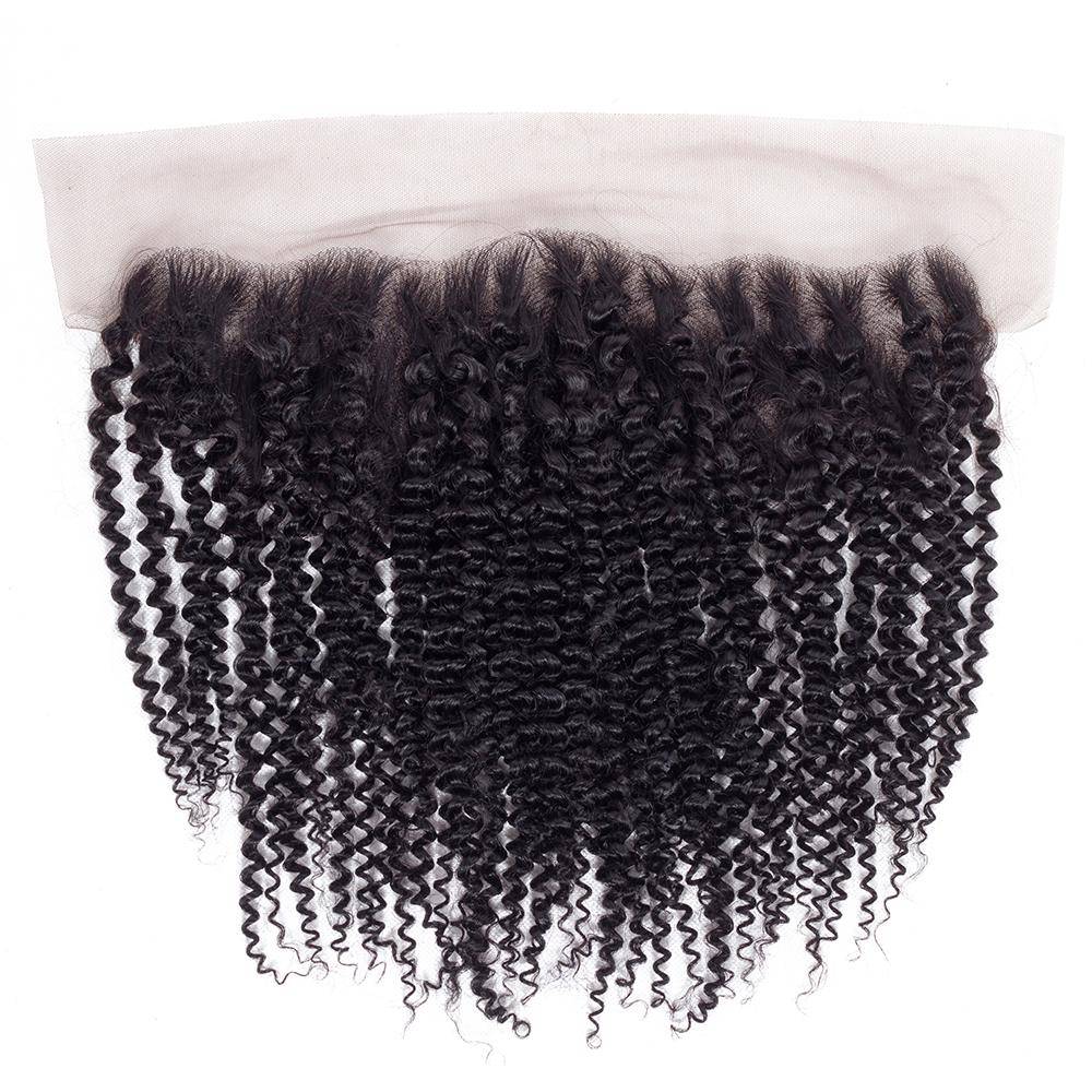 QT Malaysian Jerry Curly Wave Hair 13X4 Lace Frontal Closure With Baby Hair - QT Hair