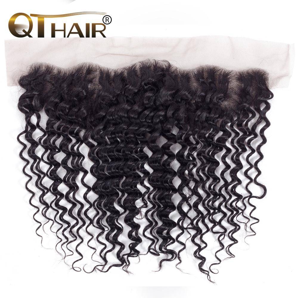QT Peruvian 13x4 Deep Wave Free Part Lace Frontal Hair Closure - QT Hair