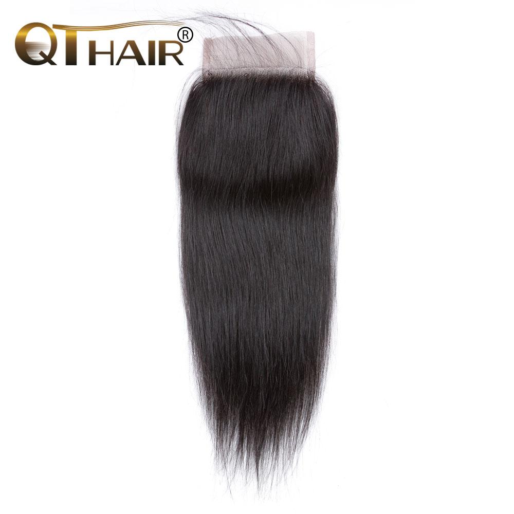 QT Malaysian 3Bundles Straight Hair With Lace Closure 4*4 - QT Hair