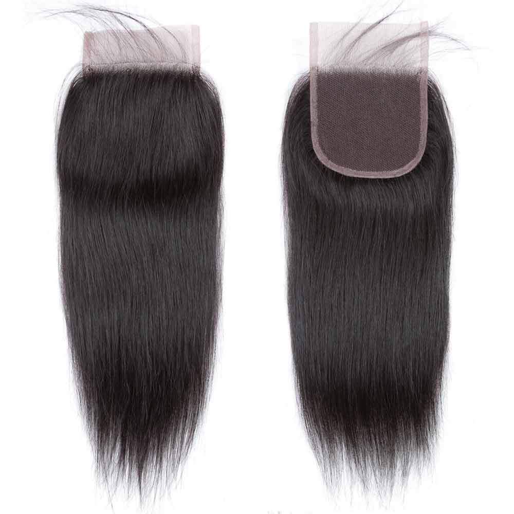 QT Indian 3Bundles Straight Hair With Lace Closure 4*4 - QT Hair