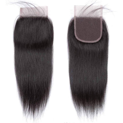 QT Indian 3Bundles Straight Hair With Lace Closure 4*4 - QT Hair
