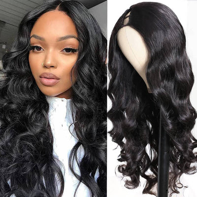 Body Wave V Part Wigs No Leave Out Natural Scalp Protective Wigs Beginner Friendly U Part Human Hair Wigs Brazilian Virgin Human Hair Wigs for Black Women ｜QT Hair