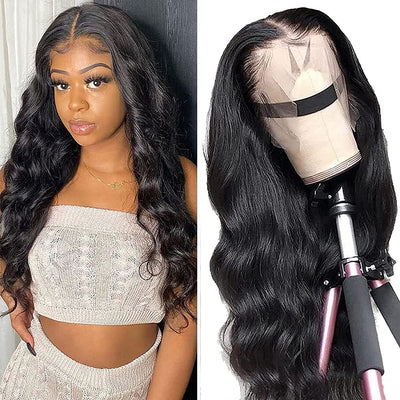 T Part Wig 13x4x1 Body Wave Lace Front Wigs Brazilian Virgin Human Hair Wigs for Black Women Pre Plucked with Baby Hair Natural Color ｜QT Hair