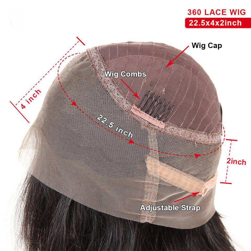 QT Hair 12A Grade Pre Plucked Natural Hairline 360 Straight Human Hair Lace Front Wigs - QT Hair