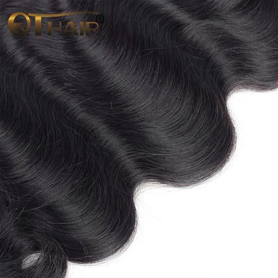 QT Brazilian Body Wave Human Virgin Hair 4Bundles Deals 1B Color - QTHAIR