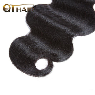 QT Hair Indian Body Wave Hair Weave Bundles Natural Color 100% Human Hair weave 4 Piece 8-30" Remy Hair Extensions - QTHAIR