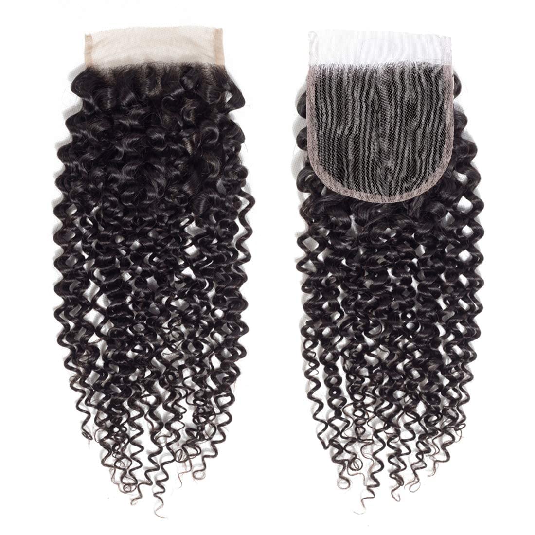 Peruvian Virgin Curly Lace Cosure 100% Unprocessed Human Hair Lace Closure 4x4 Kinky Culry Lace Closure 