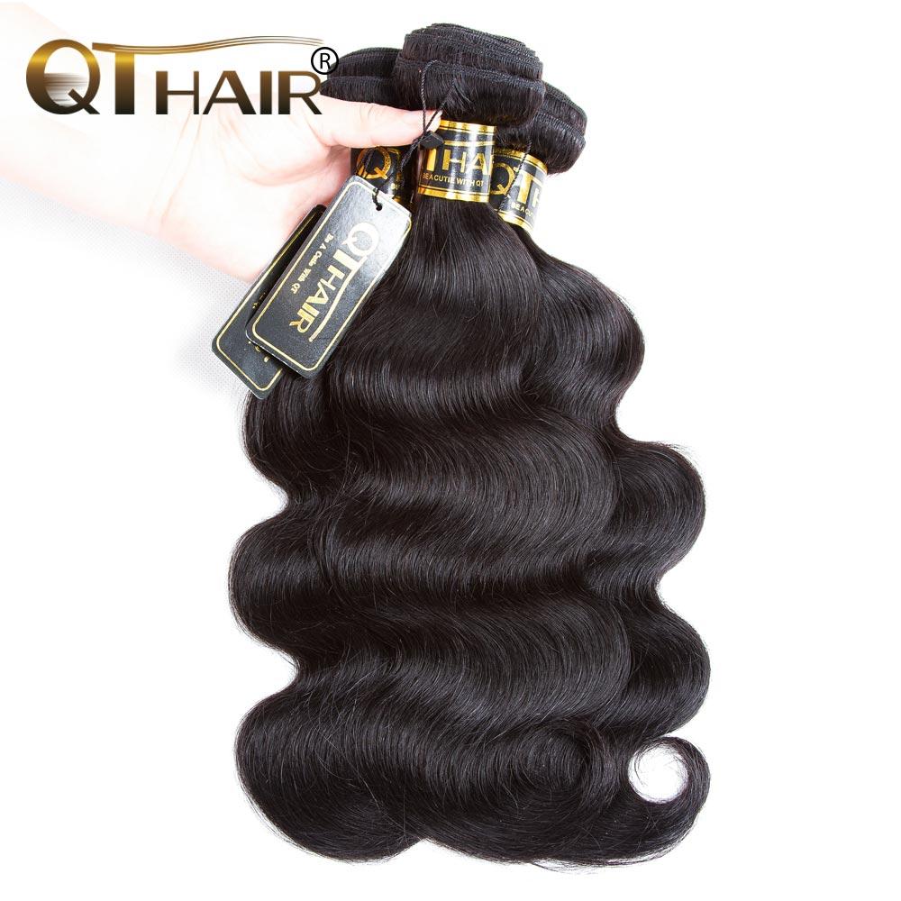 QT Malaysian Human Hair 3 Bundles Virgin Unprocessed Body Wave Hair Natural Color - QTHAIR