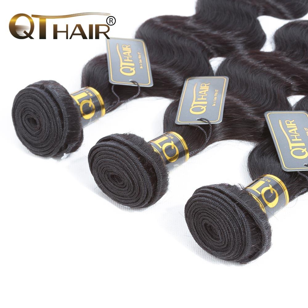 QT Malaysian Human Hair 3 Bundles Virgin Unprocessed Body Wave Hair Natural Color - QTHAIR