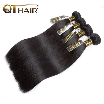 QTHAIR 12A Malaysian Straight Human Hair Extensions 100% Malaysian Virgin Hair Straight Hair Weave - QTHAIR