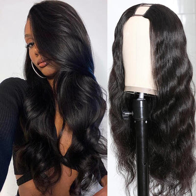 Body Wave V Part Wigs No Leave Out Natural Scalp Protective Wigs Beginner Friendly U Part Human Hair Wigs Brazilian Virgin Human Hair Wigs for Black Women ｜QT Hair