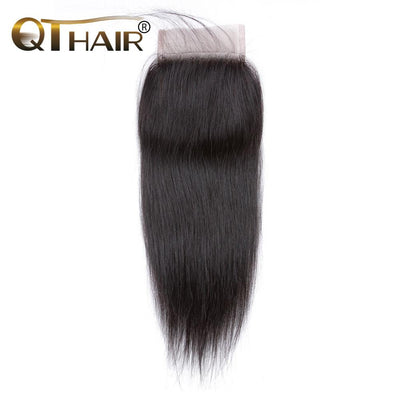 QT Brazilian Virgin Hair Straight Hair 4*4 Lace Closure - QTHAIR
